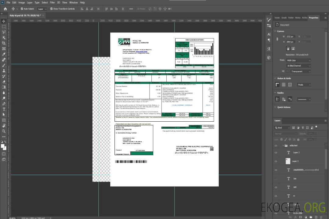 USA Coles – Modèle de facture de services publics de Moultrie aux formats Word et PDF template USA Coles – Modèle de facture de services publics de Moultrie aux formats Word et PDF template